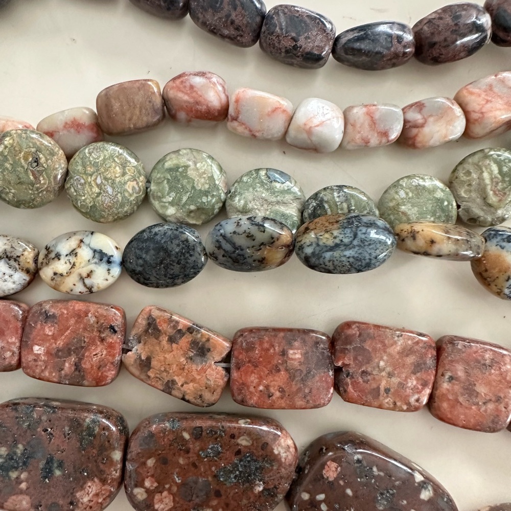 Natural Jasper & Stone Bead Strand Lot – 6 Strands – 15” Each - Picture 9 of 9
